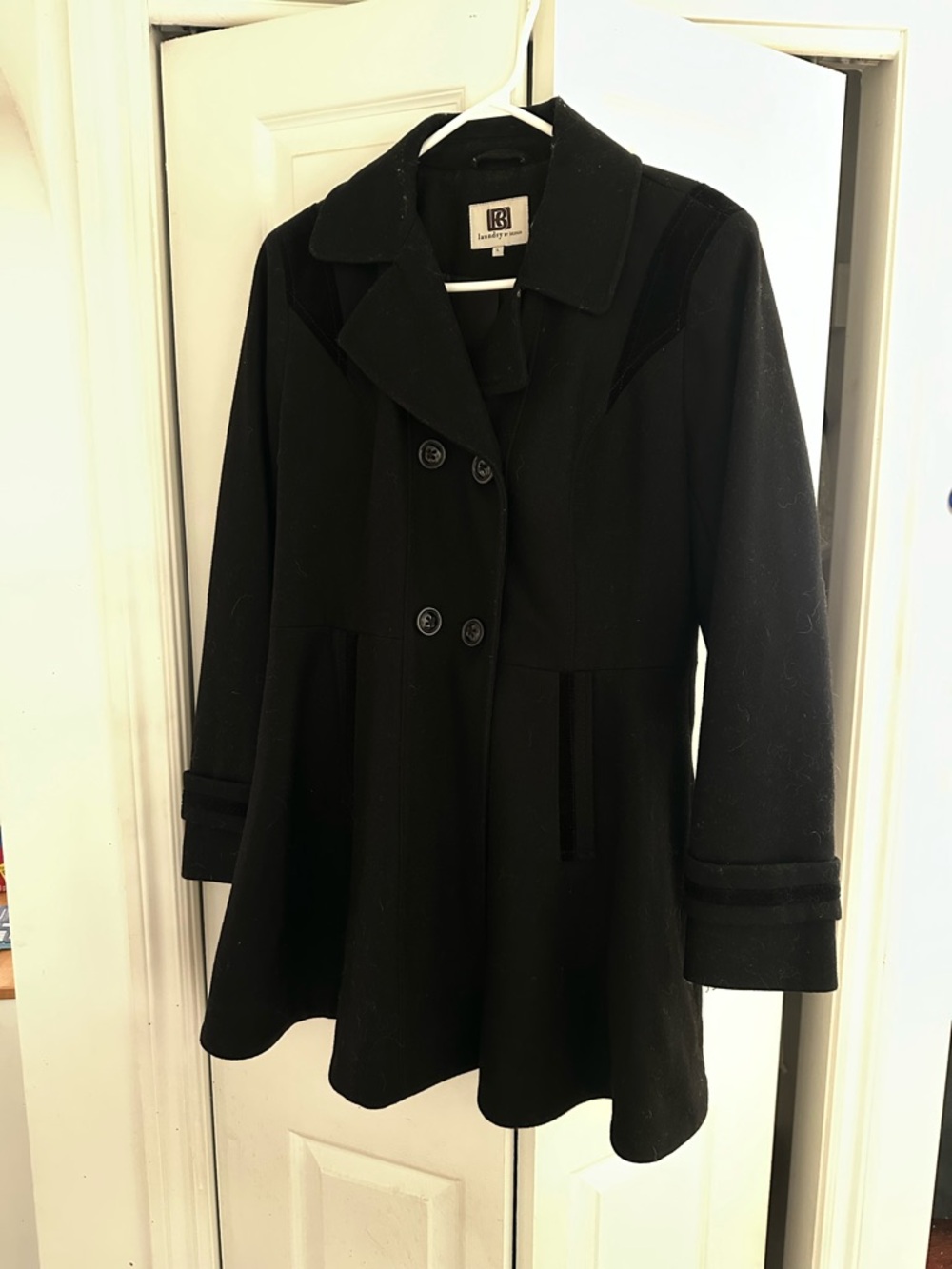 Laundry by Design Black Double-Breasted Peacoat